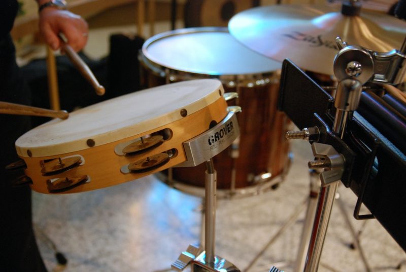 close up of drum set