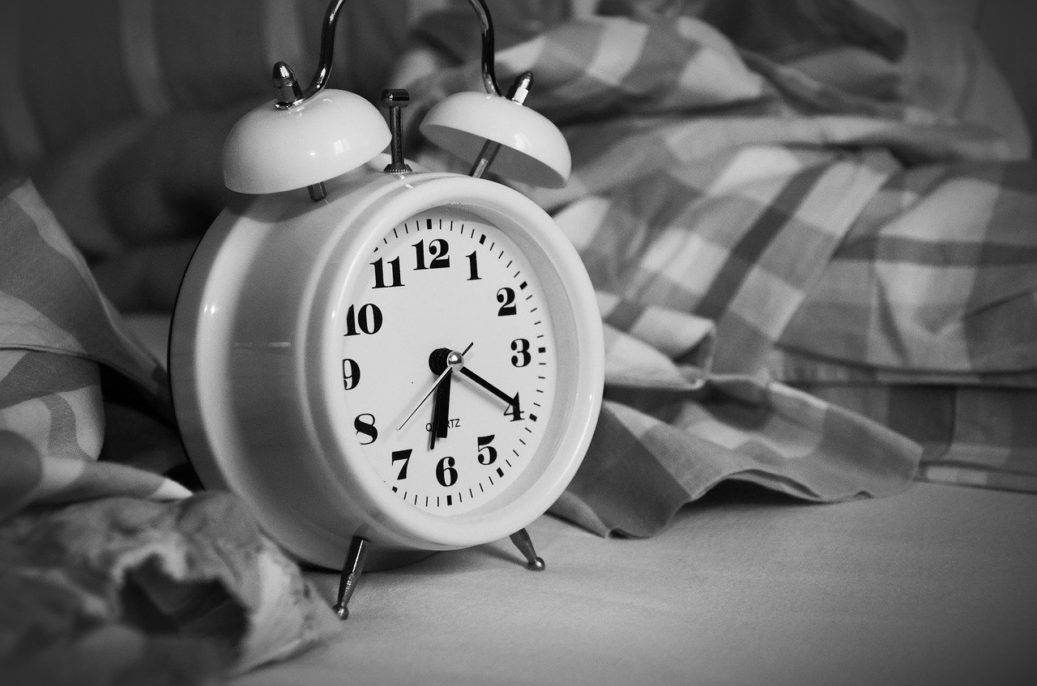 alarm clock black and white