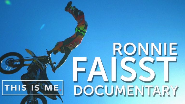 Ronnie Faisst doing a motor bike flip in the air