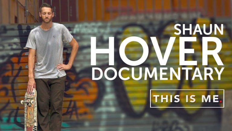 Shaun Hover holding a skateboard