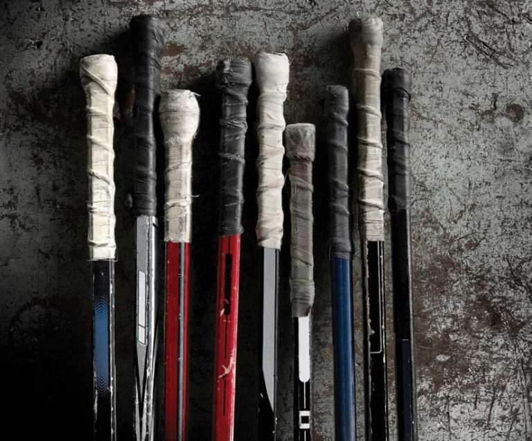 ends of hockey sticks