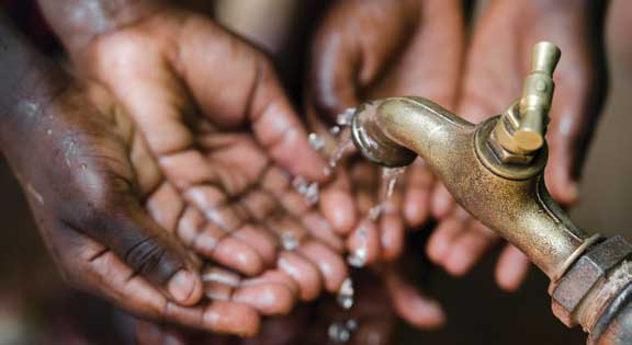 hands receiving water