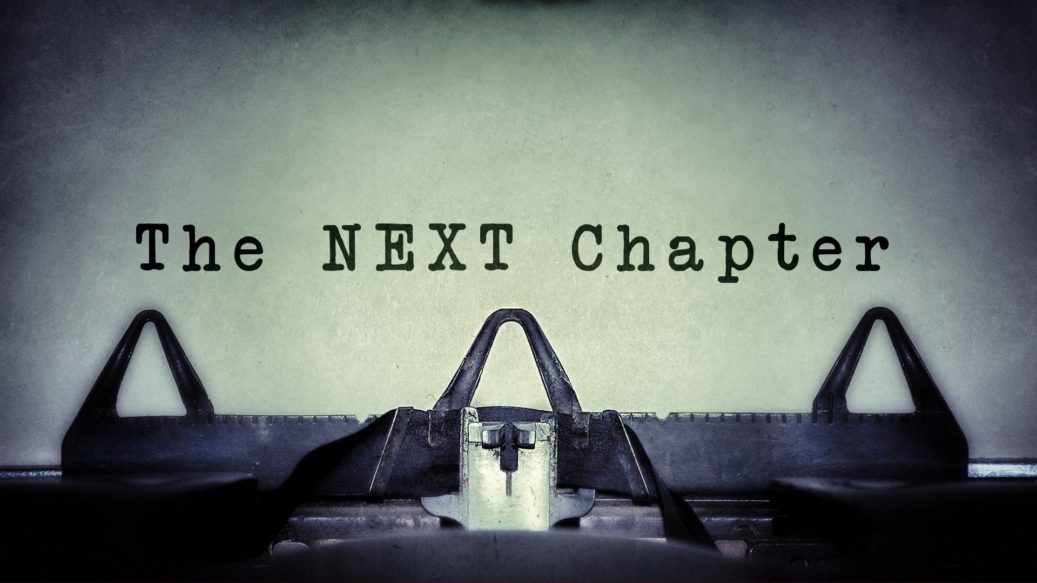 the next chapter wording typed by a typewriter